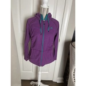 The North Face Womens Size Medium Purple and Teal Fleece Zip Up Jacket